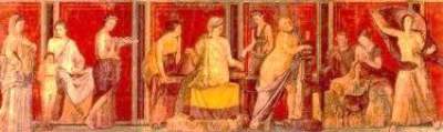 Erste Freskenwand in der Villa dei Misteri, Pompeji