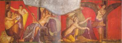 Zweite Freskenwand in der Villa dei Misteri, Pompeji