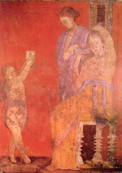 Spiegelszene in der Villa dei Misteri, Pompeji